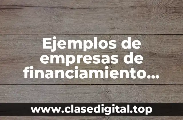 Ejemplos de empresas de financiamiento público