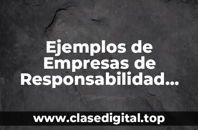 Ejemplos de Empresas de Responsabilidad Social