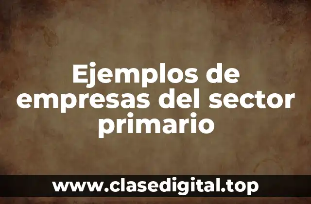 Ejemplos de empresas del sector primario