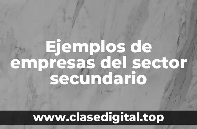 Ejemplos de empresas del sector secundario