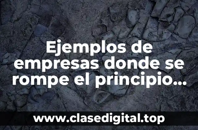 Ejemplos de empresas donde se rompe el principio del socioeconómico