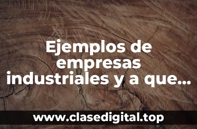 Ejemplos de empresas industriales y a que se dedican