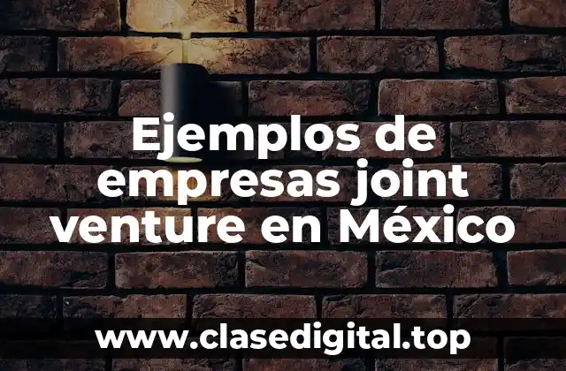 Ejemplos de empresas joint venture en México