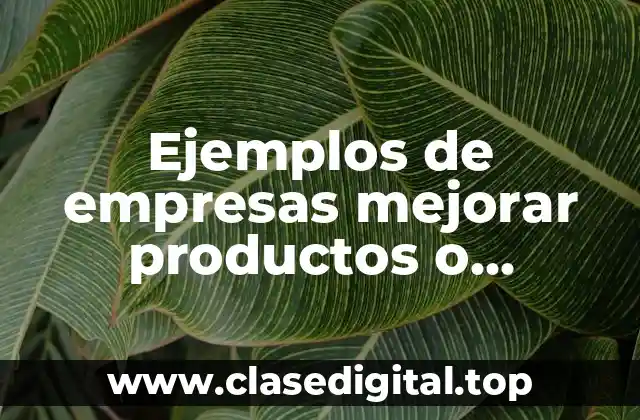 Ejemplos de empresas mejorar productos o servicios