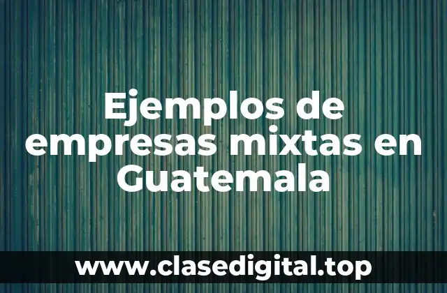 Ejemplos de empresas mixtas en Guatemala