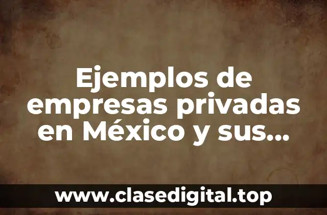 Ejemplos de empresas privadas en México y sus características y Significado