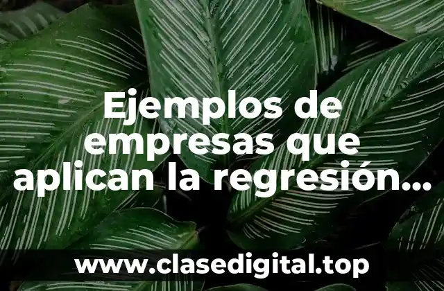 Ejemplos de empresas que aplican la regresión lineal múltiple