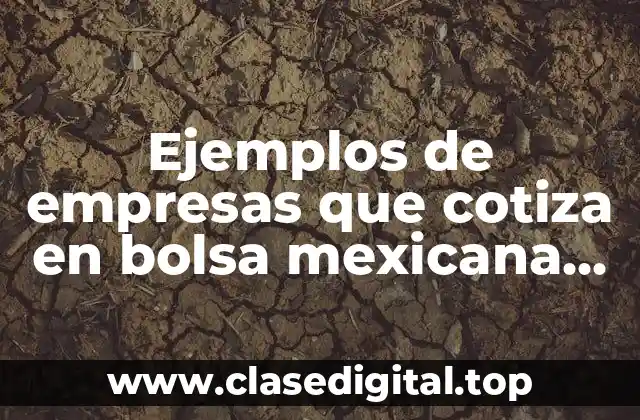Ejemplos de empresas que cotiza en bolsa mexicana de valores
