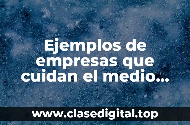 Ejemplos de empresas que cuidan el medio ambiente