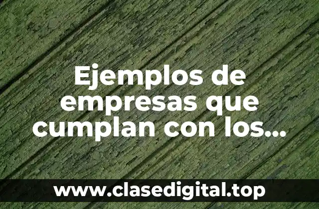 Ejemplos de empresas que cumplan con los postulados básicos y Significado