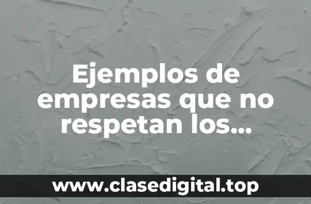 Ejemplos de empresas que no respetan los derechos humanos y Significado