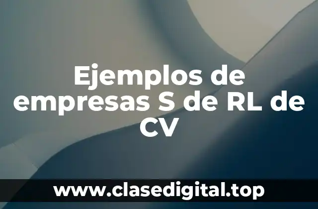 Ejemplos de empresas S de RL de CV