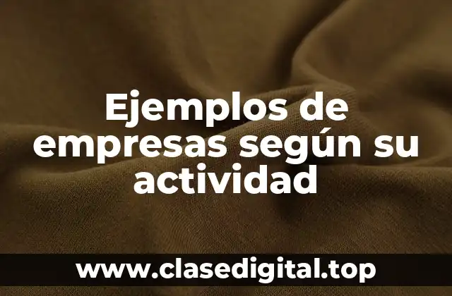 Ejemplos de empresas según su actividad