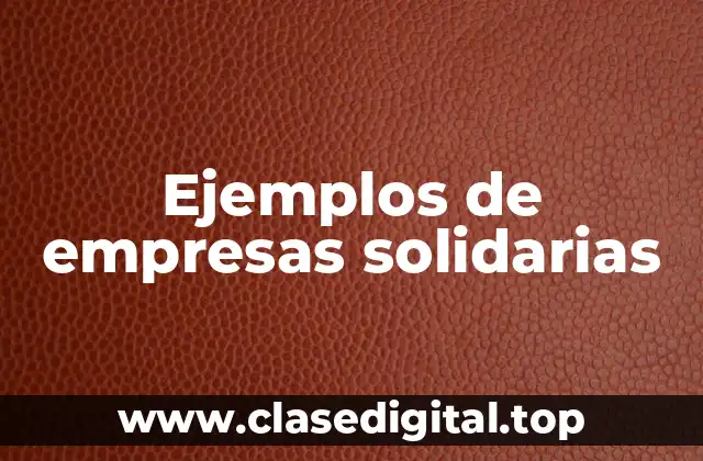 Ejemplos de empresas solidarias