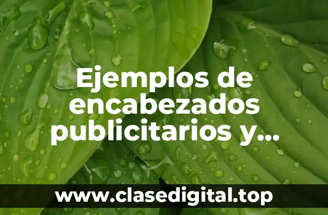 Ejemplos de encabezados publicitarios y Significado