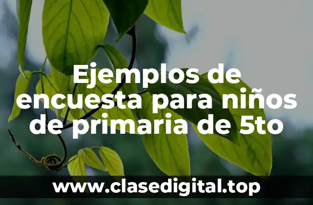 Ejemplos de encuesta para niños de primaria de 5to