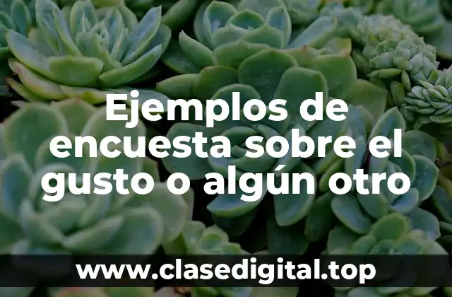 Ejemplos de encuesta sobre el gusto o algún otro