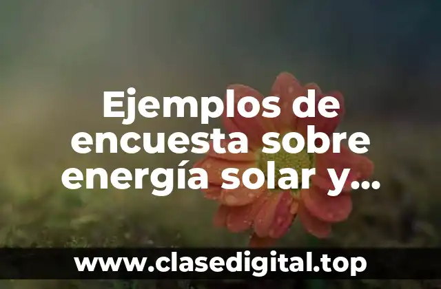 Ejemplos de encuesta sobre energía solar y Significado