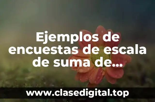 Ejemplos de encuestas de escala de suma de constantes