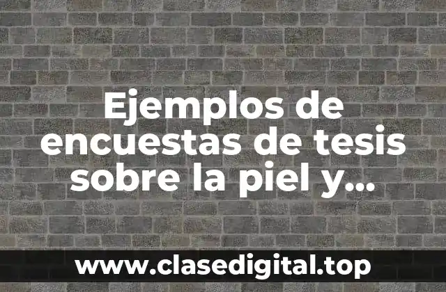 Ejemplos de encuestas de tesis sobre la piel y Significado