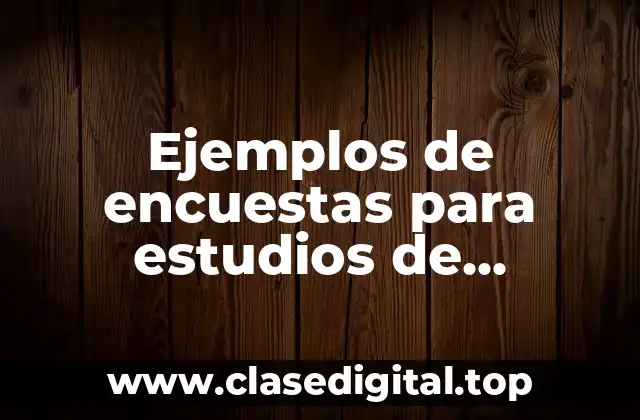 Ejemplos de encuestas para estudios de factibilidad
