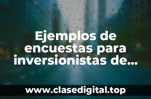 Ejemplos de encuestas para inversionistas de una empresa y Significado