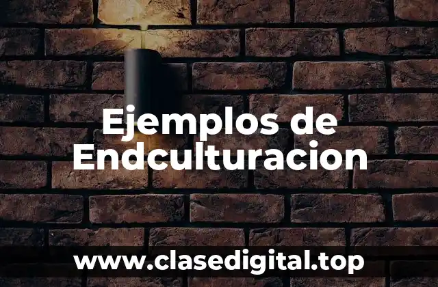 Ejemplos de Endculturacion