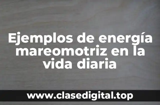 Ejemplos de energía mareomotriz en la vida diaria