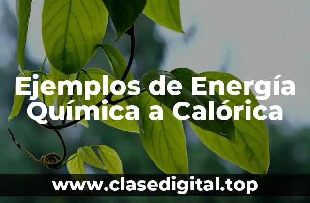 Ejemplos de Energía Química a Calórica