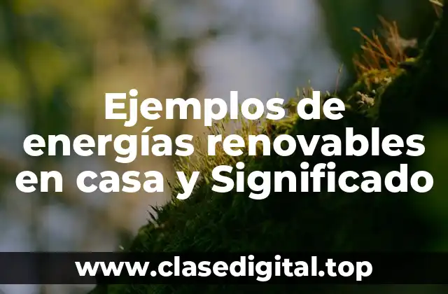 Ejemplos de energías renovables en casa y Significado