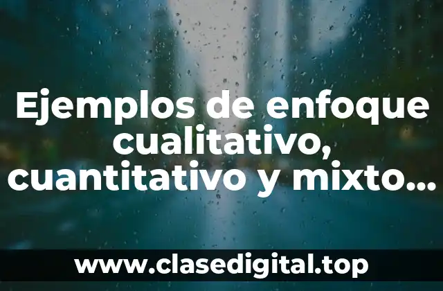 Ejemplos de enfoque cualitativo