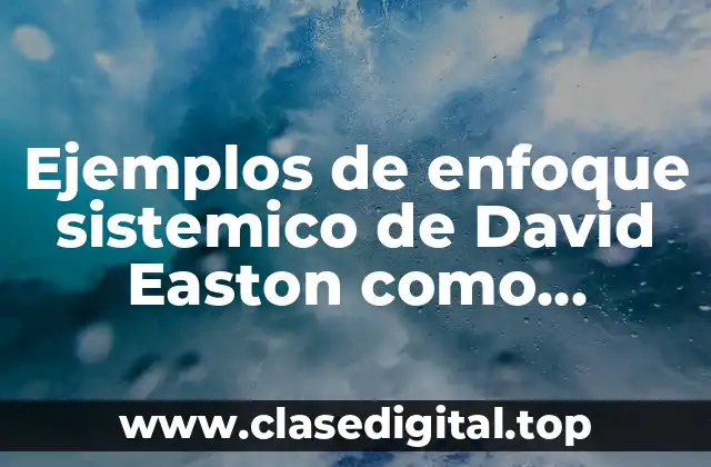 Ejemplos de enfoque sistemico de David Easton como ciudadano