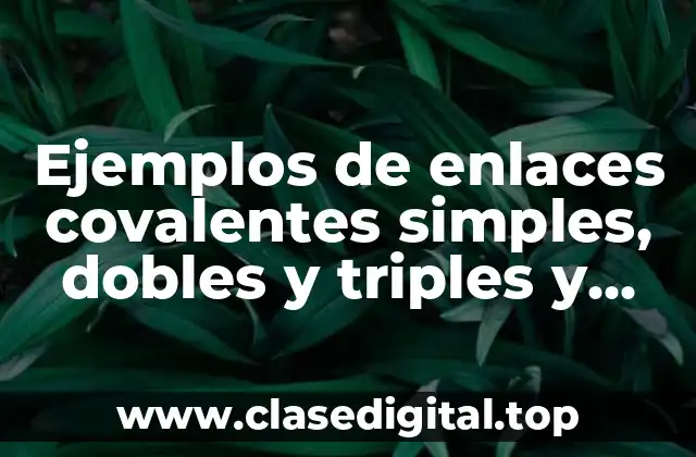 Ejemplos de enlaces covalentes simples, dobles y triples y Significado