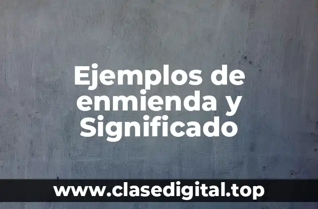 Ejemplos de enmienda