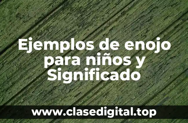 Ejemplos de enojo para niños y Significado