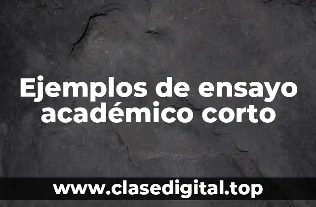 Ejemplos de ensayo académico corto
