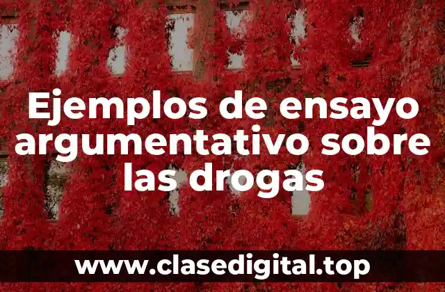 Ejemplos de ensayo argumentativo sobre las drogas