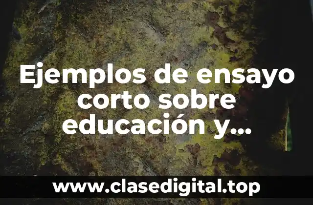 Ejemplos de ensayo corto sobre educación y Significado
