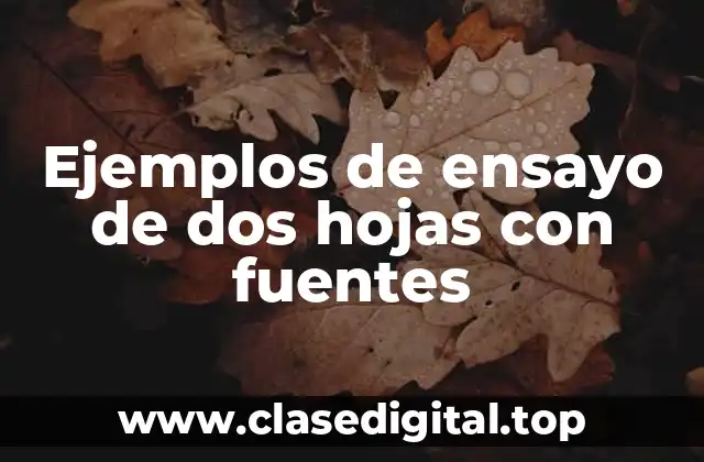 Ejemplos de ensayo de dos hojas con fuentes