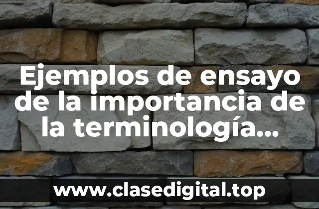 Ejemplos de ensayo de la importancia de la terminología clínica