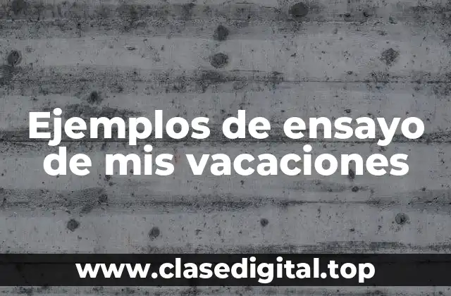 Ejemplos de ensayo de mis vacaciones