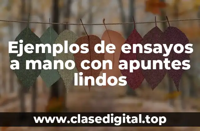 Ejemplos de ensayos a mano con apuntes lindos