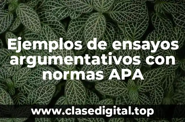 Ejemplos de ensayos argumentativos con normas APA