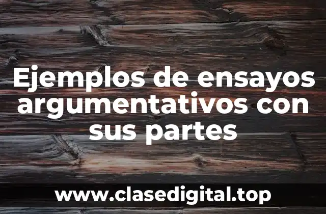 Ejemplos de ensayos argumentativos con sus partes