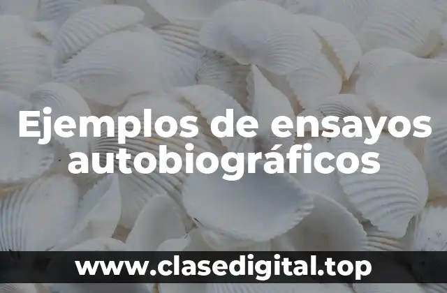 Ejemplos de ensayos autobiográficos