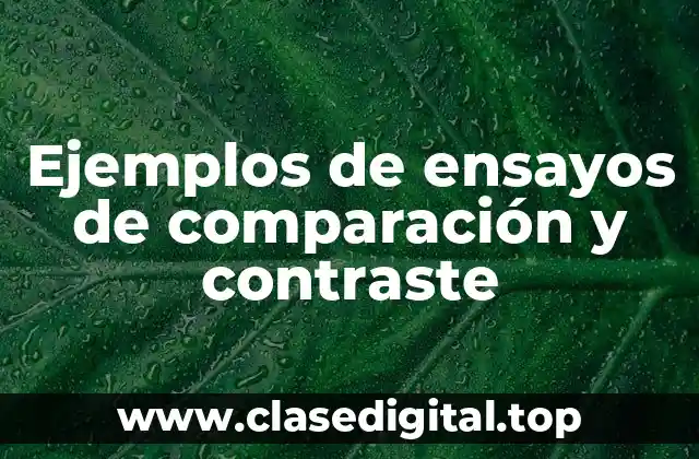 Ejemplos de ensayos de comparación y contraste