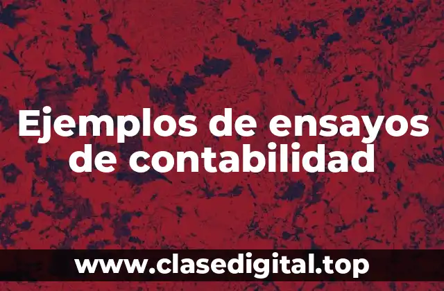 Ejemplos de ensayos de contabilidad