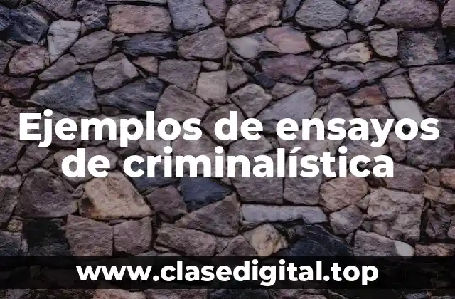 Ejemplos de ensayos de criminalística