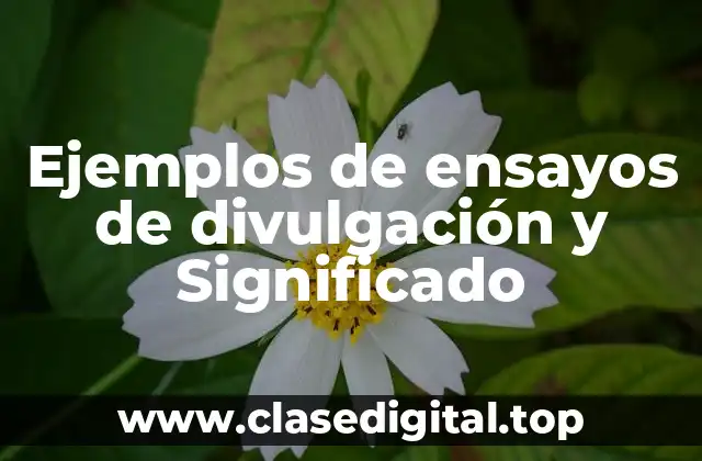 Ejemplos de ensayos de divulgación y Significado