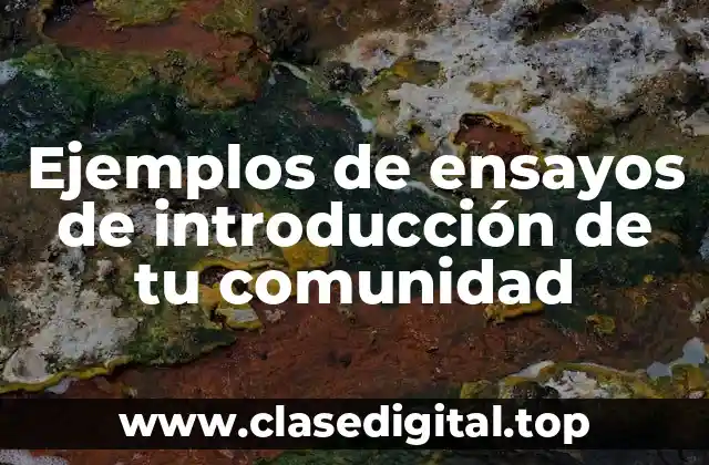 Ejemplos de ensayos de introducción de tu comunidad